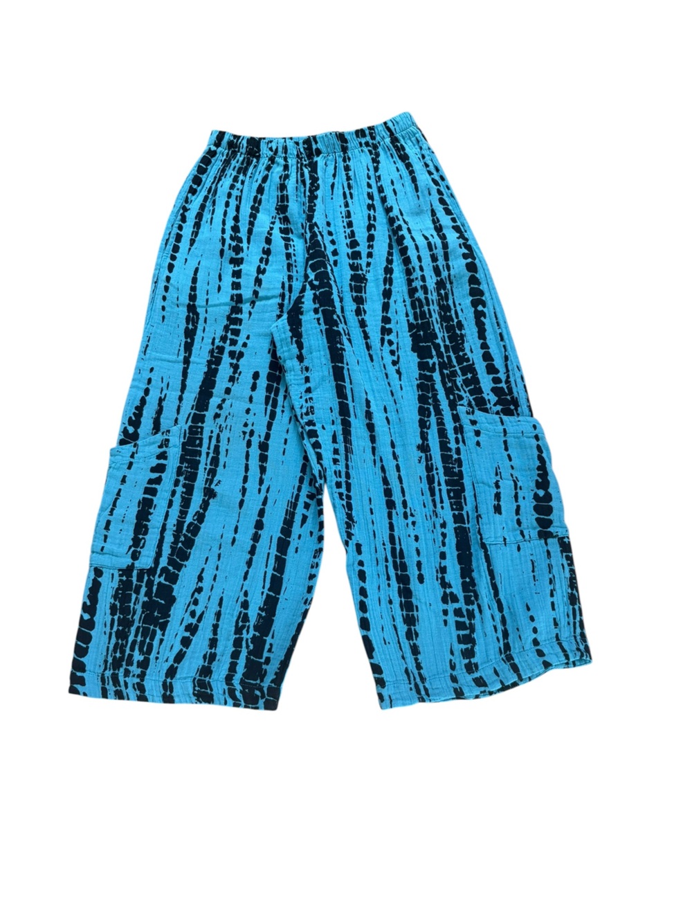Bryn Walker Bambu Print Gauze Casbah Pant Cotton Womens Small Blue